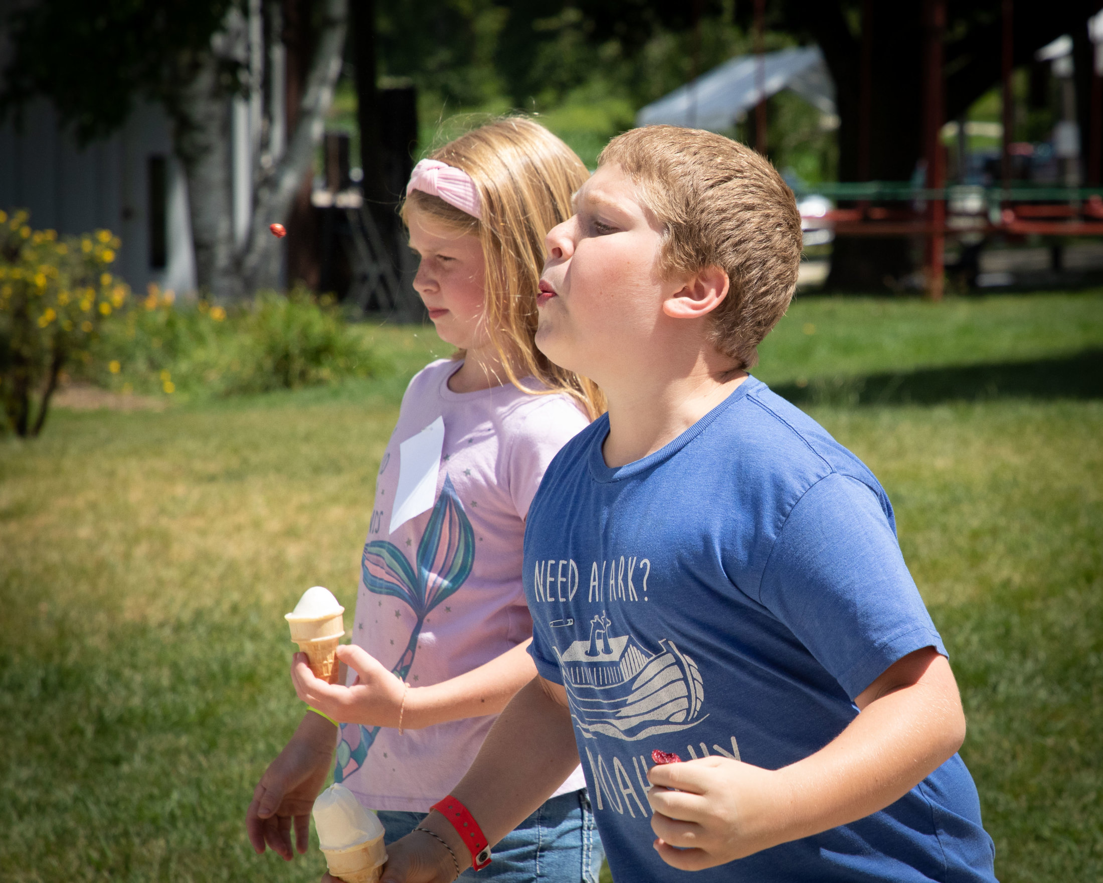 Talented: Cherry Pit Spit Contest while eating Ice Cream 