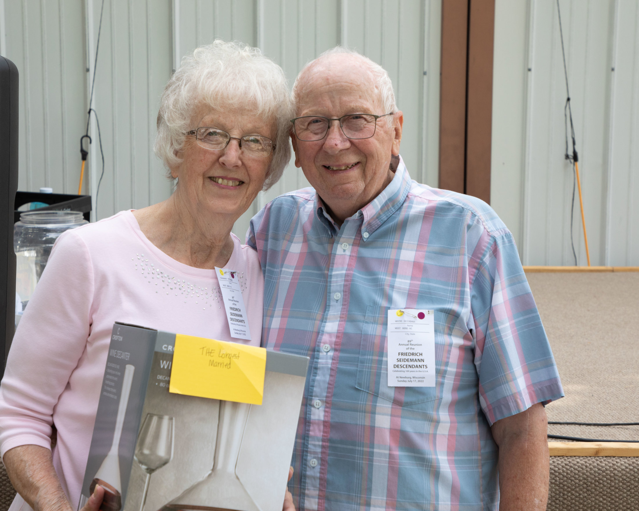 Rosemary & Wayne - longest married - 61 years