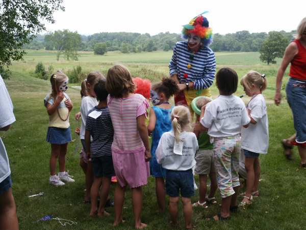 Clown with kids