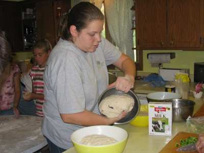 Kate Making Bread Dough
